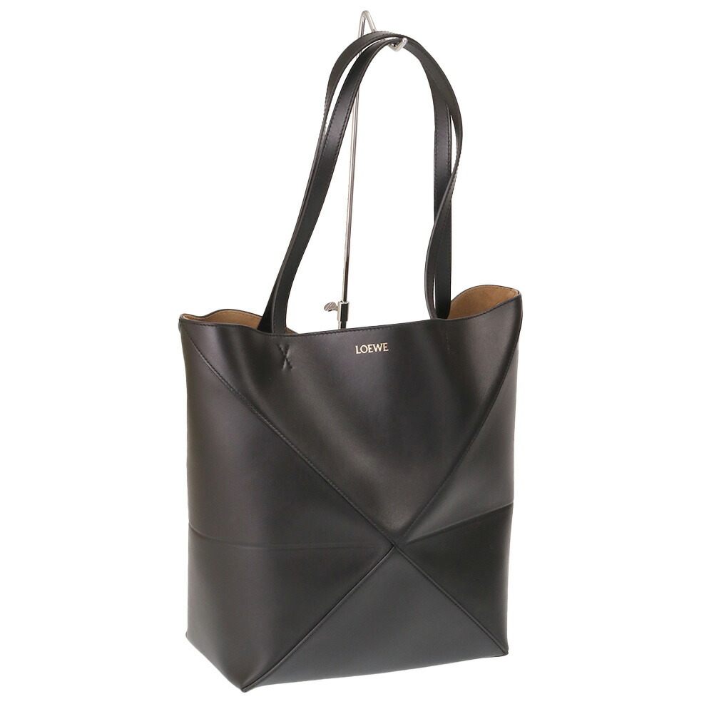 美品 LOEWE トートバッグ アナグラム レザー キャンバス A4収納 ロエベ トートバッグ リピートアナグラム キャンバス レザー A4