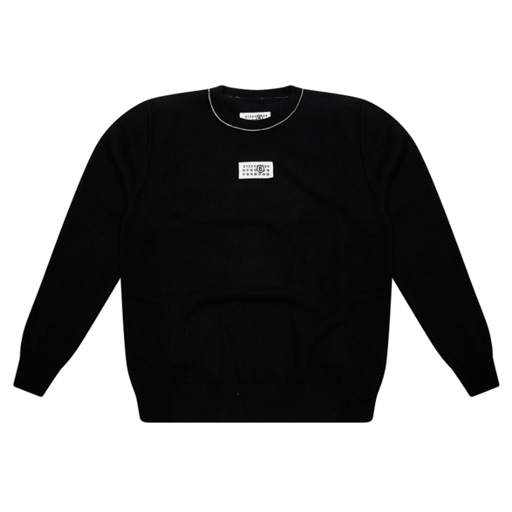 【ｸｰﾎﾟﾝ5%OFF】エムエムシックスキッズ・メゾンマルジェラ／MM6 KID'S・MAISON MARGIELA 長袖ニット セーター 大人もOK "MM6K56U" レディース ガールズ ナンバリングロゴ クルーネック(ホワイト・ブラック) M61025 MM06Q M6101 M6900／WHITE・BLACK[返品OK]｜イル　テライオ