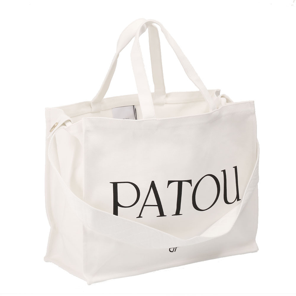 【ｴﾝﾄﾘｰでP5】パトゥ／PATOU "コットンキャンバス パトゥトート ラージ&rdquo; 2WAY キャンバストート＆ショルダーバッグ(クリーム) AC0240076 090C／CREAM[返品OK]｜イル　テライオ