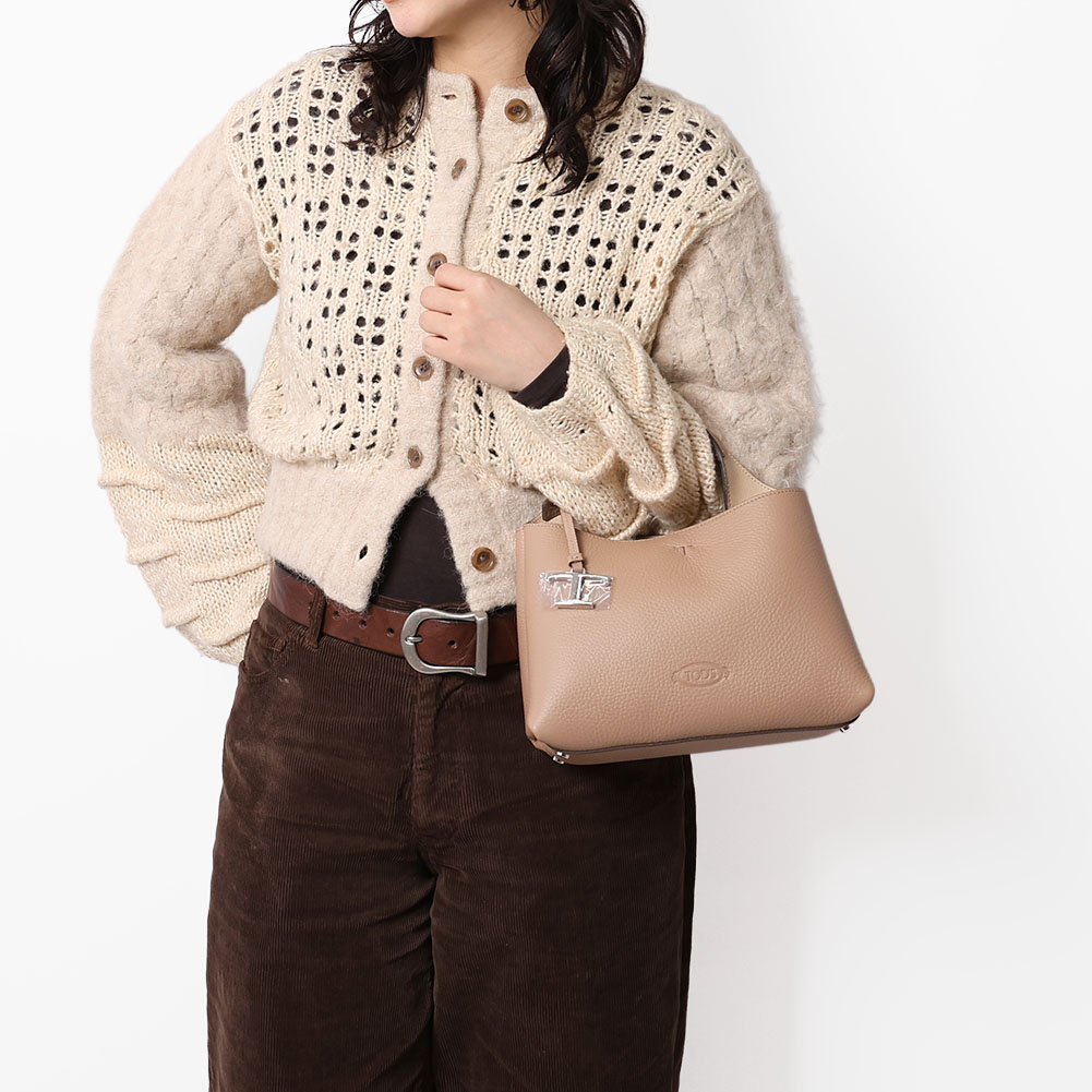 【P5倍】トッズ／TOD'S"レザー バッグ マイクロ" T タイムレス 2WAYハンド&ショルダーバッグ XBWAPAEL000 QRI (ブラック・ブラウン・ホワイト・グレー・ナチュラル・ベージュ) B999・9P13・ 2L64・9P09・4L11・9O15・4L62・4L63・4L64・6L25[返品OK]