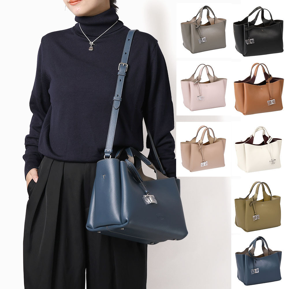 【ｴﾝﾄﾘｰでP5】トッズ／TOD'S" レザーバッグミニ"T タイムレス 2WAYハンド&ショルダーバッグ(ブラック・ブラウン・ホワイト・グレー・ベージュ) XBWAPAFL100 QRI B999・9P13・5O90・9P09・4L11・9O15・3L72・4L62[返品OK]｜イル　テライオ