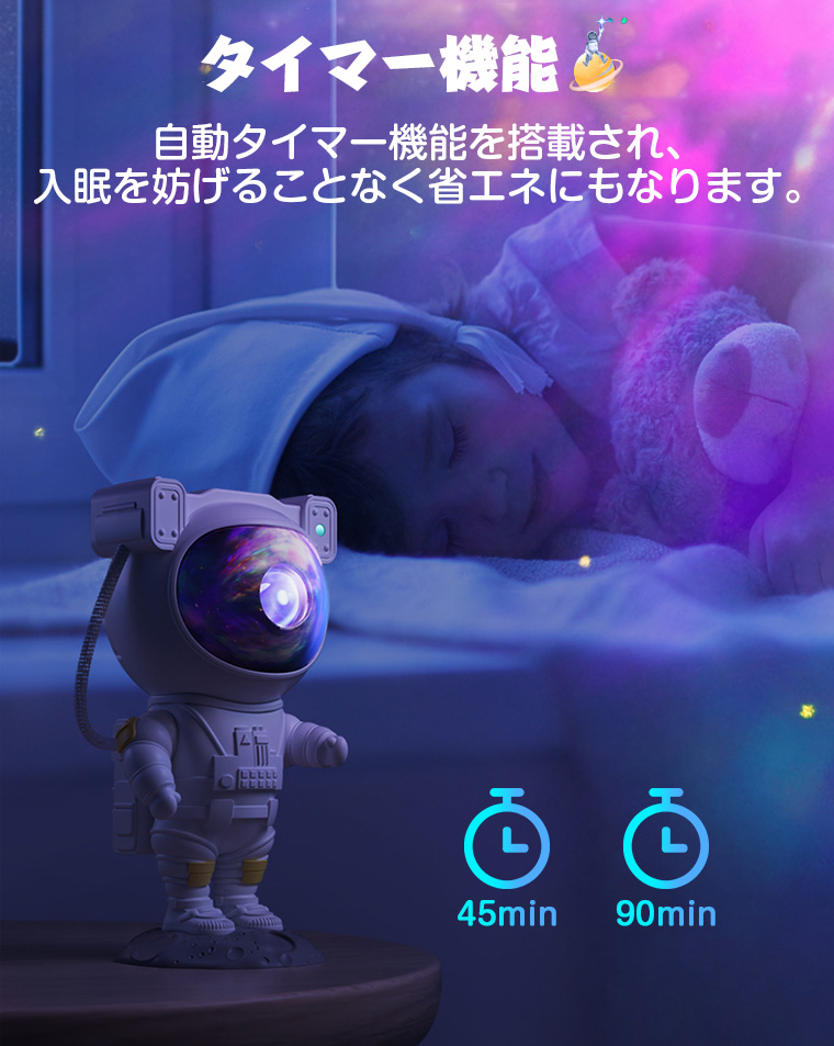 宇宙飛行士 プラネタリウム 家庭用 プロジェクターライト 部屋用 投影