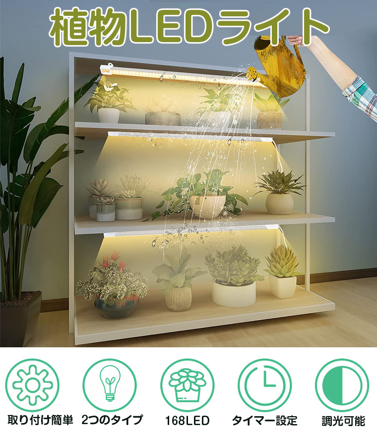 2022春夏新色】 植物育成ライト LED タイマー 植物育成LED 観葉植物育成ライト 多肉植物育成 トフルスペクトル 5階段調光  168LEDランプ 太陽光 赤と青 4ヘッド付き 室内栽培ライト 水耕栽培ランプ 光補足 日照不足解消 植物成長を促進 qdtek.vn