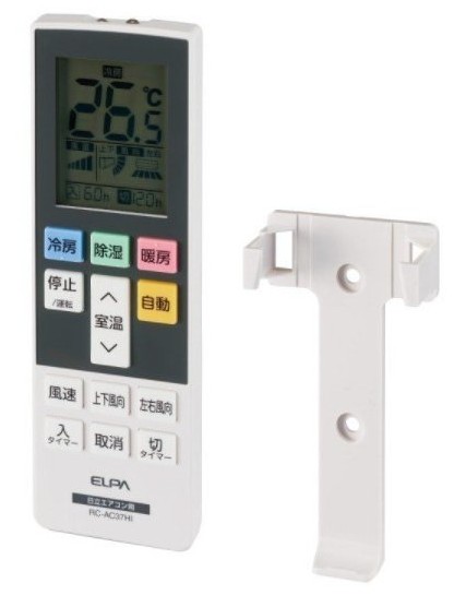 ELPA エアコン用リモコン 設定不要すぐに使えるエアコンリモコン 日立用 RC-AC37HI