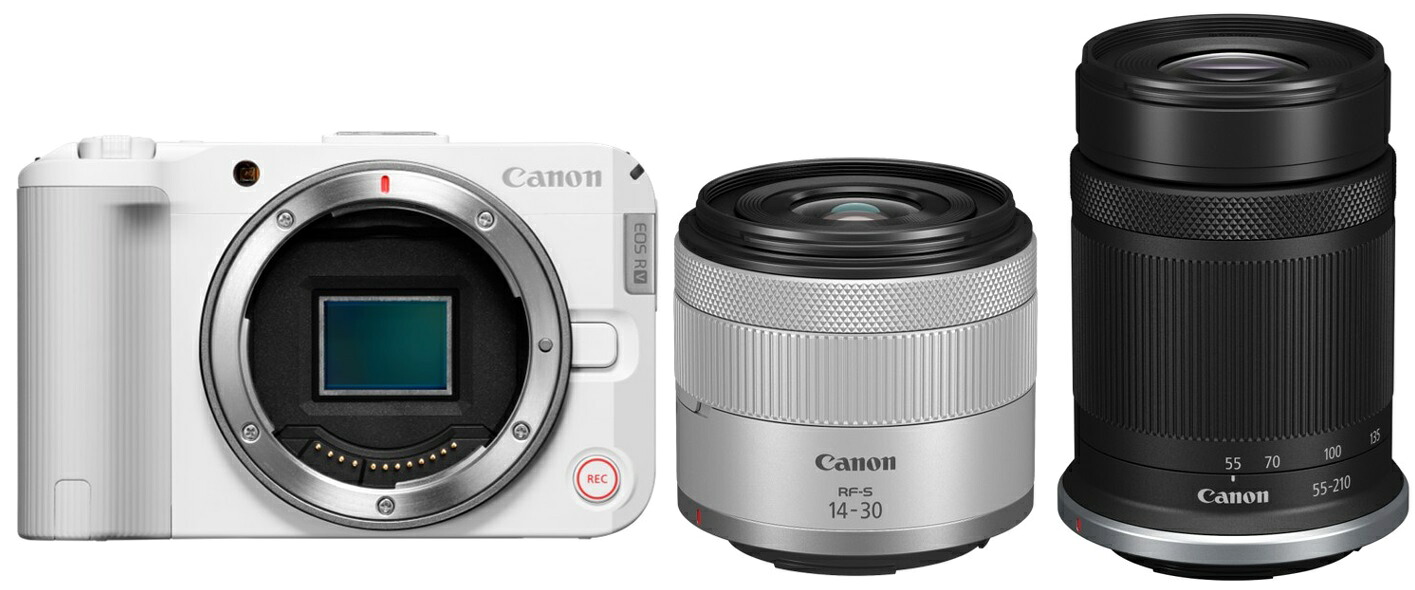 【貨物輸送無料】Canon キヤノン EOS R50 V ホワイトク ダブルズームキット 銀鏡レスカメラ 画像映画化 ライブ配達 Vlog 写真機