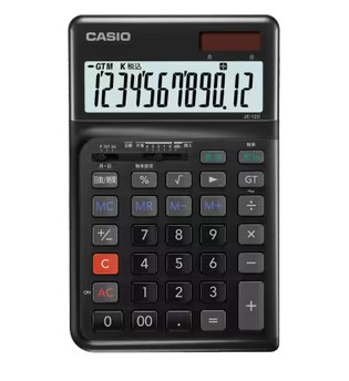 【ゆうパケットで送料無料】CASIO カシオ JE-12D-BK-N 人間工学階段キー 人間工学電卓 ジャストタイプ