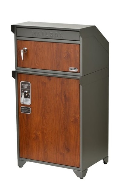【送料無料】【代引き不可】【メーカー直送】SETOCRAFT・セトクラフト S22-0512 宅配BOX付ポスト（GALVA）グレー&チーク｜いまどき本舗