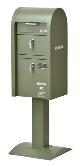 【送料無料】【代引き不可】【メーカー直送】SETOCRAFT・セトクラフト S22-0521-GR 宅配BOX付スタンドポスト（U.S.）グリーン