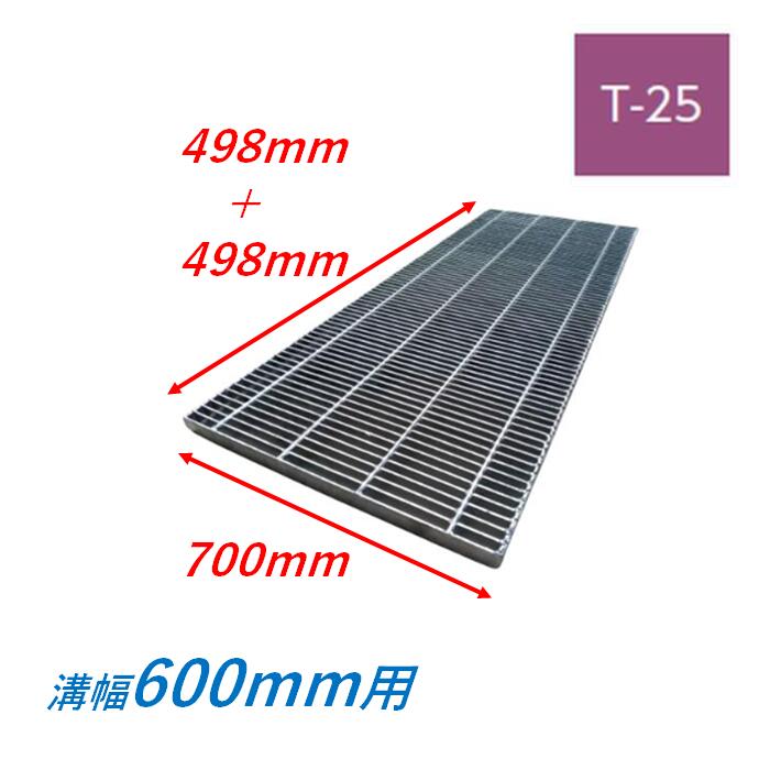 横断溝 側溝 グレーチング 溝幅600mm T25 プレーン 細目 圧接式 溝蓋 ニムラ 溝蓋 側溝蓋 規格