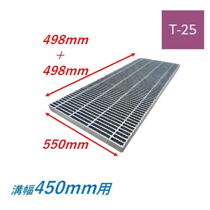横断溝 側溝 グレーチング 溝幅450mm T25 ノンスリップ 細目 圧接式 溝蓋 ニムラ 溝蓋 側溝蓋 規格 スベリ止め｜今戸屋建材　店