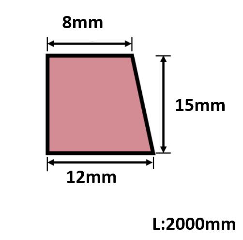 発泡目地棒 片面テーパー 12mm&times;15mm&times;8mm&times;L2000mm 100本入 PMH-70S｜今戸屋建材　店