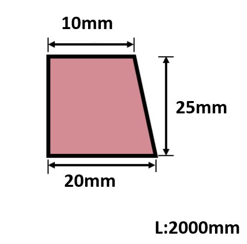発泡目地棒 片面テーパー 20mm×25mm×10mm×L2000mm 50本入 PMH-77S 10,296円
