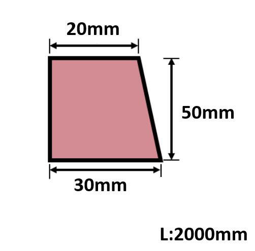 発泡目地棒 片面テーパー 30mm×50mm×20mm×L2000mm 30本入 PMH-83S