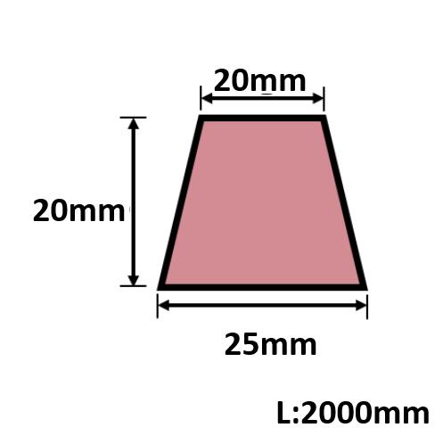 発泡目地棒 両面テーパー 25mm×20mm×20mm×L2000mm 50本入 PMH-11