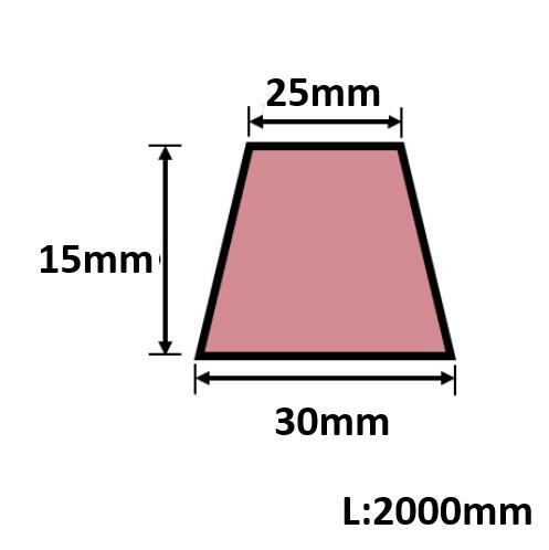 発泡目地棒 両面テーパー 30mm×15mm×25mm×L2000mm 50本入 PMH-13