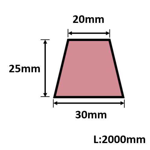 発泡目地棒 両面テーパー 30mm×25mm×20mm×L2000mm 50本入 PMH-17