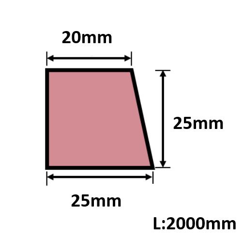 発泡目地棒 片面テーパー 25mm×25mm×20mm×L2000mm 50本入 PMH-20