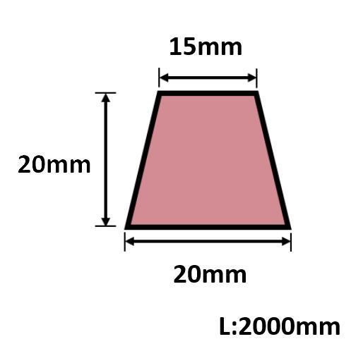 発泡目地棒 両面テーパー 20mm×20mm×15mm×L2000mm 100本入 PMH-23