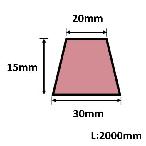 発泡目地棒 両面テーパー 30mm×15mm×20mm×L2000mm 50本入 PMH-24