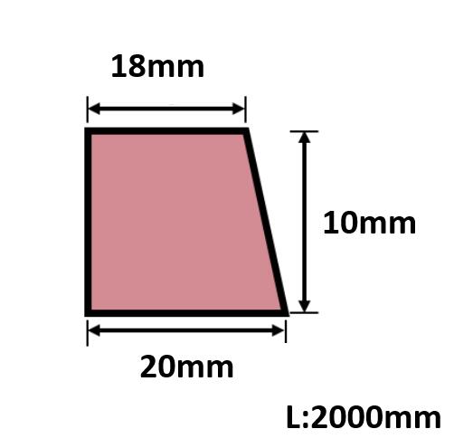 発泡目地棒 片面テーパー 20mm×10mm×18mm×L2000mm 100本入 PMH-28