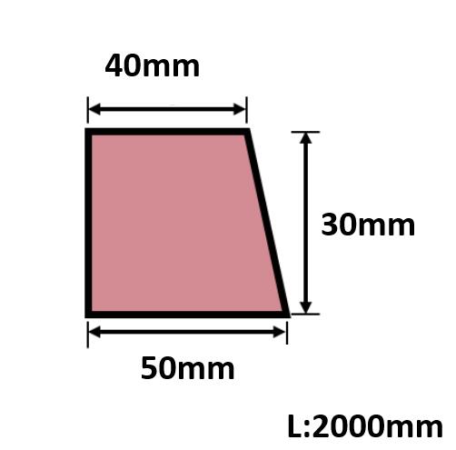 発泡目地棒 片面テーパー 50mm×30mm×40mm×L2000mm 25本入 PMH-31
