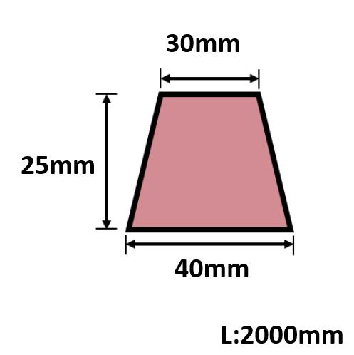 発泡目地棒 両面テーパー 40mm×25mm×30mm×L2000mm 30本入 PMH-32