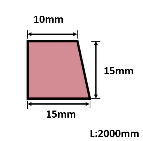 発泡目地棒 片面テーパー 15mm×15mm×10mm×L2000mm 100本入 PMH-38