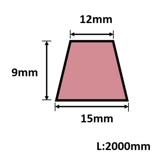 発泡目地棒 両面テーパー 15mm×9mm×12mm×L2000mm 100本入 PMH-39