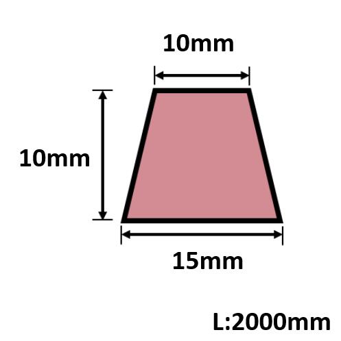 発泡目地棒 両面テーパー 15mm×10mm×10mm×L2000mm 100本入 PMH-44