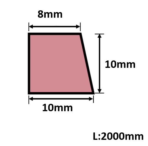 発泡目地棒 片面テーパー 10mm×10mm×8mm×L2000mm 100本入 PMH-45