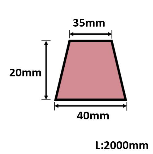 発泡目地棒 両面テーパー 40mm×20mm×35mm×L2000mm 25本入 PMH-50 8,473円