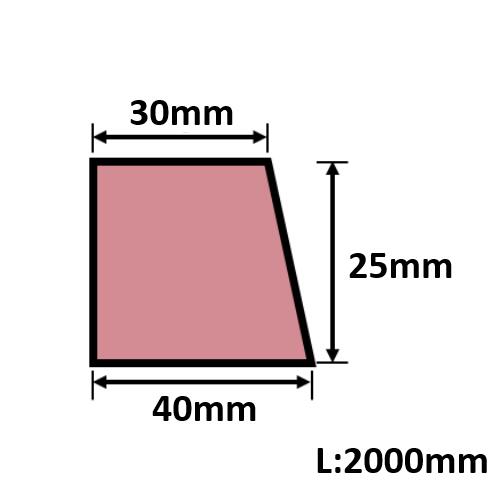 発泡目地棒 片面テーパー 40mm&times;25mm&times;30mm&times;L2000mm 30本入 PMH-51｜今戸屋建材　店