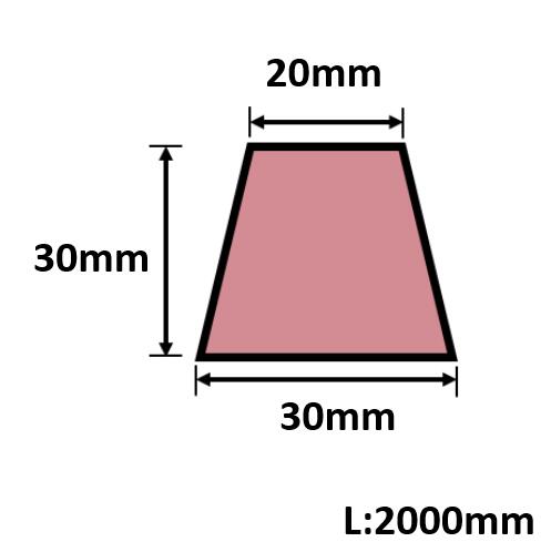 発泡目地棒 両面テーパー 30mm×30mm×20mm×L2000mm 40本入 PMH-59