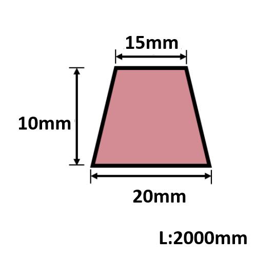 発泡目地棒 両面テーパー 20mm×10mm×15mm×L2000mm 100本入 PMH-6