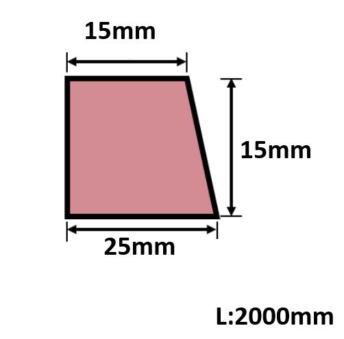 発泡目地棒 片面テーパー 25mm×15mm×15mm×L2000mm 50本入 PMH-65S