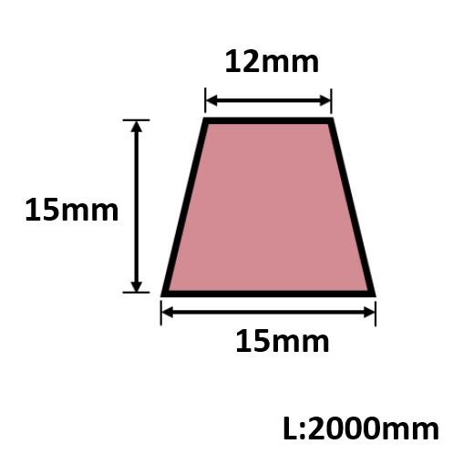発泡目地棒 両面テーパー 15mm×15mm×12mm×L2000mm 100本入 PMH-66W 9,728円
