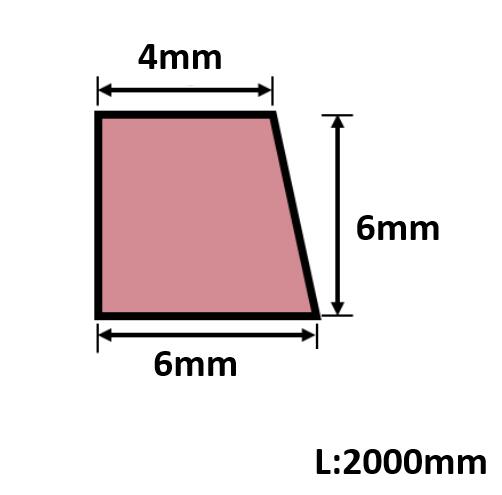 発泡目地棒 片面テーパー 6mm×6mm×4mm×L2000mm 200本入 PMH-68S