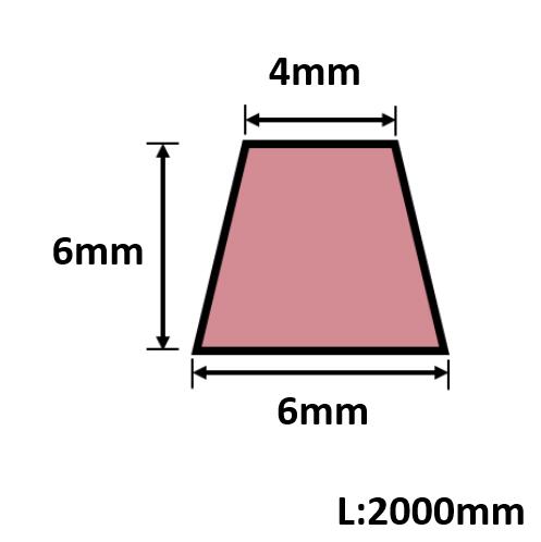 発泡目地棒 両面テーパー 6mm×6mm×4mm×L2000mm 200本入 PMH-68W