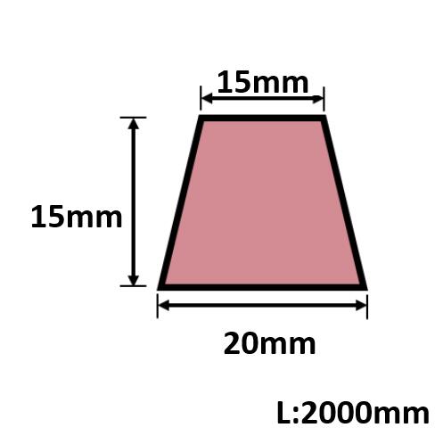 発泡目地棒 両面テーパー 20mm×15mm×15mm×L2000mm 100本入 PMH-7