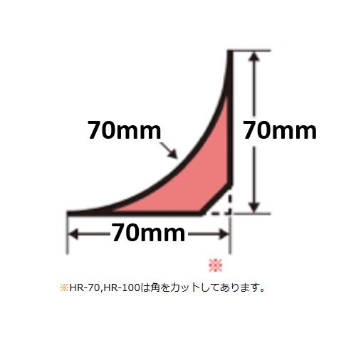 泡立つＲ面木 70mm×L2000粍 12本入 HR-70