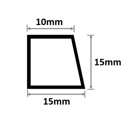 片 がら明き目地棒 15mm×15mm×10mm×L2000粍 100本入 ポリプロピレン S-2 片面テーパー