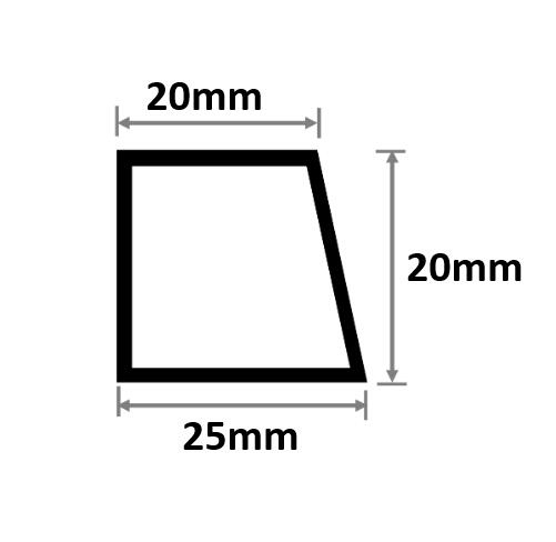 片 中空目地棒 25mm×20mm×20mm×L2000mm 50本入 ポリプロピレン S-5 片面テーパー