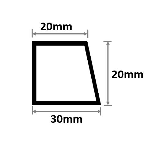 片 中空目地棒 30mm×20mm×20mm×L2000mm 50本入 ポリプロピレン S-6 片面テーパー
