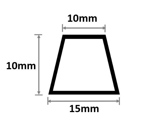 両 がら明き目地棒 15mm×10mm×10mm×L2000粍 100本入 ポリプロピレン W-1 両面テーパー