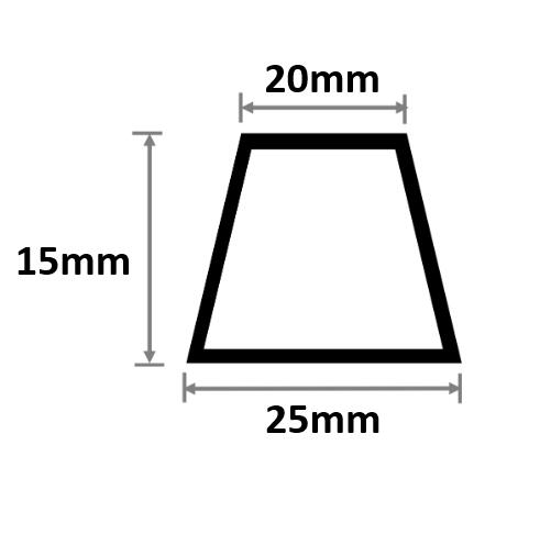 両 がら明き目地棒 25mm×15mm×20mm×L2000粍 50本入 ポリプロピレン W-4 両面テーパー