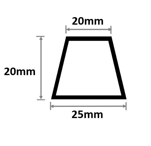 両 がら明き目地棒 25mm×20mm×20mm×L2000粍 50本入 ポリプロピレン W-5 両面テーパー