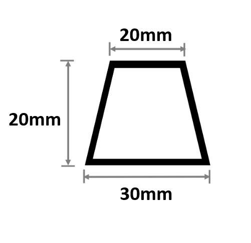 両 がら明き目地棒 30mm×20mm×20mm×L2000粍 50本入 ポリプロピレン W-6 両面テーパー