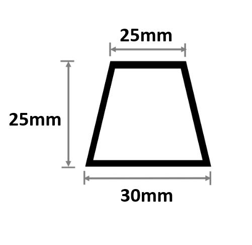 両 がら明き目地棒 30mm×25mm×25mm×L2000粍 50本入 ポリプロピレン W-7 両面テーパー