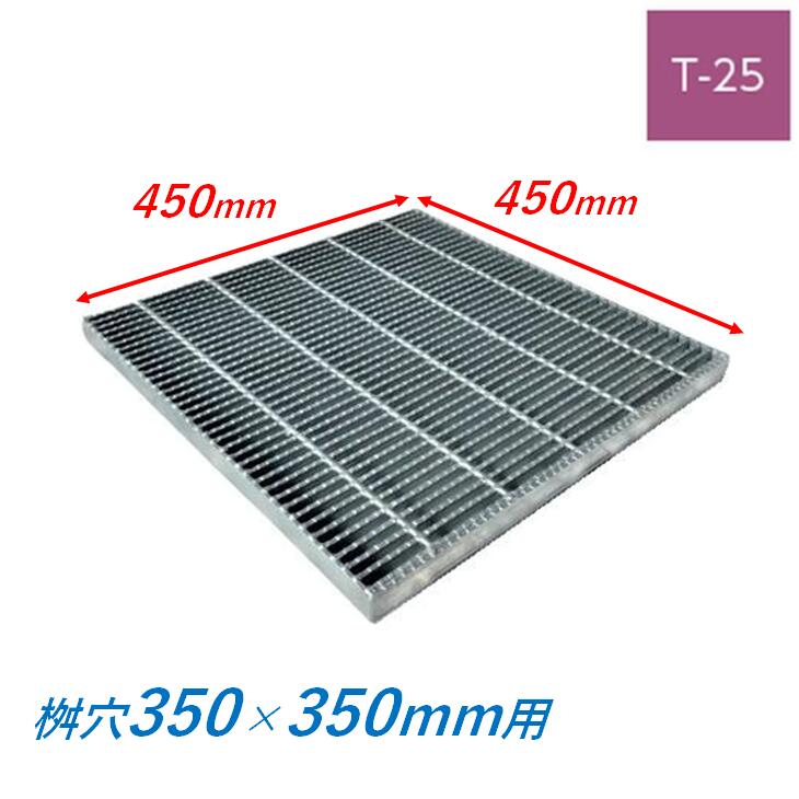 集水桝 グレーチング 桝内径350mm用 T25 細目 ノンスリップ マス 角桝 溝蓋 ます 正方形 落込ますぶた ニムラ 送料無料