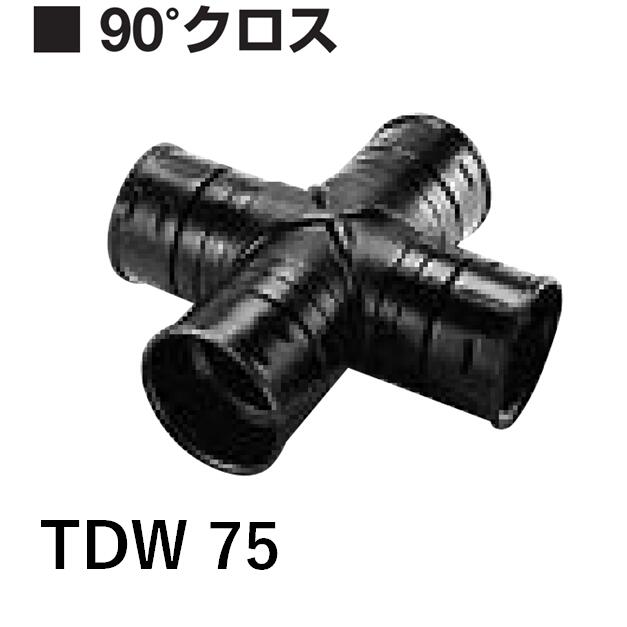 デンカ 暗渠管 十字管 TDW75 トヨドレンダブル管用 90°差し交わす TDW管巻きと仕掛ける買いもとめるで貨物輸送無料